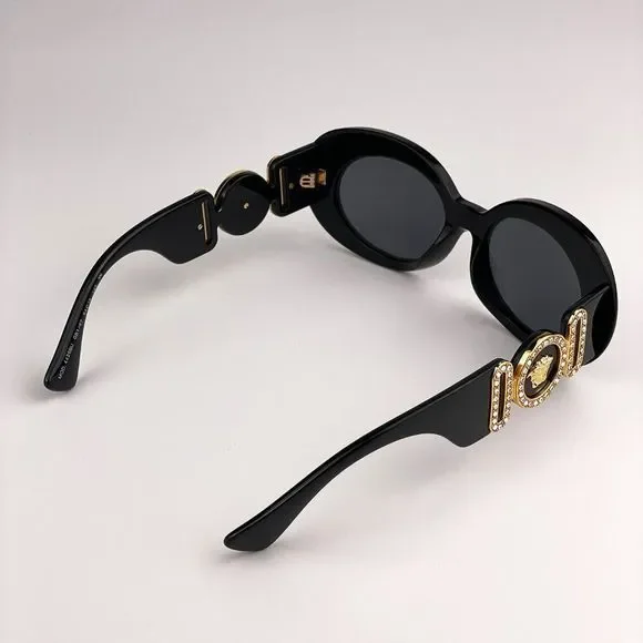 Versace VE4426BU GB1/87 Sunglasses MAXI MEDUSA BIGGIE Black Gray Oval Women - Picture 10 of 12